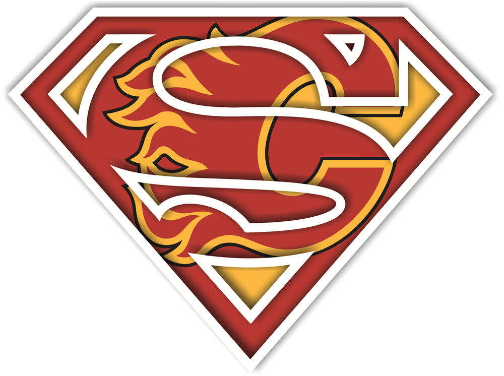 Calgary Flames superman logos iron on heat transfer Calgary Flames superman logos iron on heat transfer